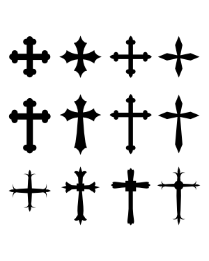 Medieval Cross Silhouette Clip Art