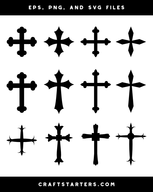 Medieval Cross Silhouette Clip Art