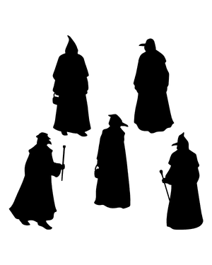 Medieval Plague Doctor Silhouette Clip Art