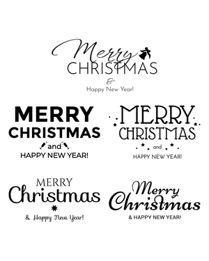 Merry Christmas and Happy New Year Silhouette Clip Art