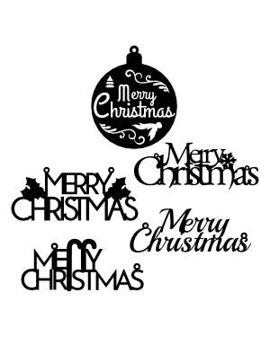 Merry Christmas Ornament Silhouette Clip Art