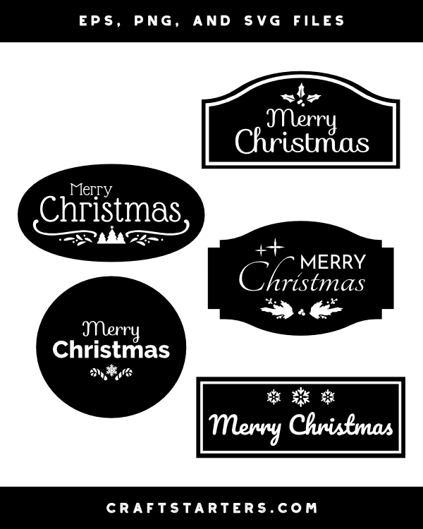 Merry Christmas Sign Silhouette Clip Art