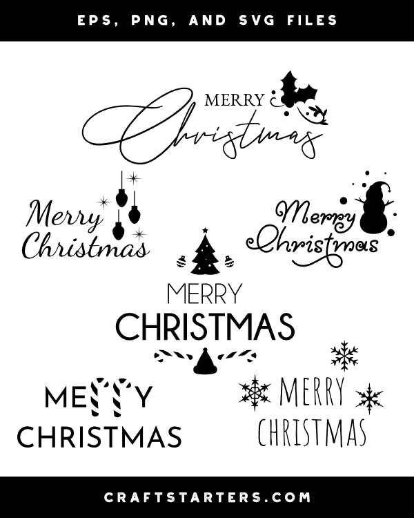 merry christmas black and white clipart