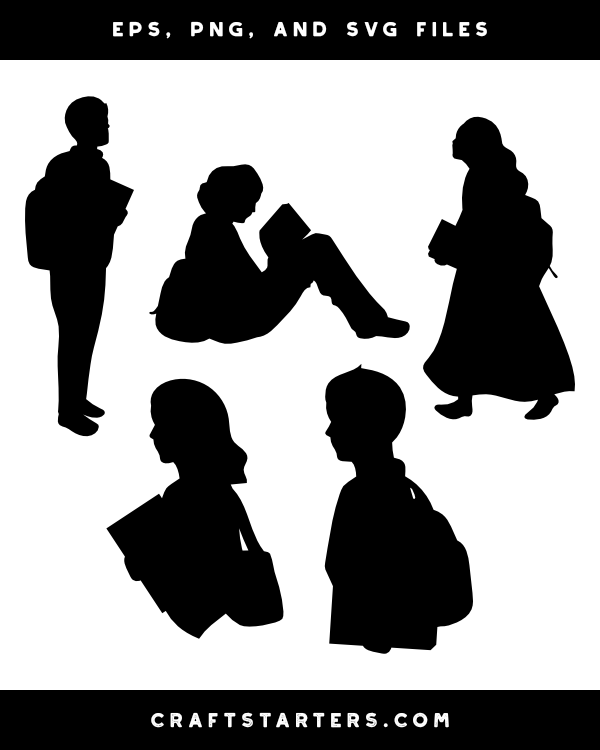Middle School Student Silhouette Clip Art
