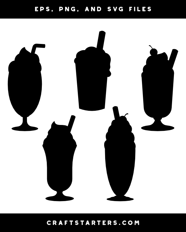 Milkshake Silhouette Clip Art