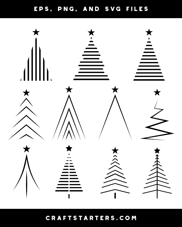 Minimalist Christmas Tree Silhouette Clip Art