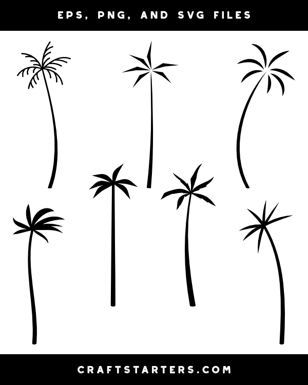 Minimalist Palm Tree Silhouette Clip Art