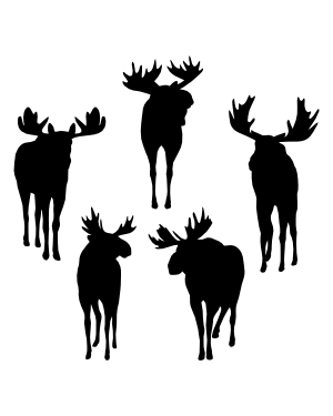 Moose Front View Silhouette Clip Art