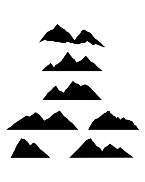 Mountain Peaks Silhouette Clip Art