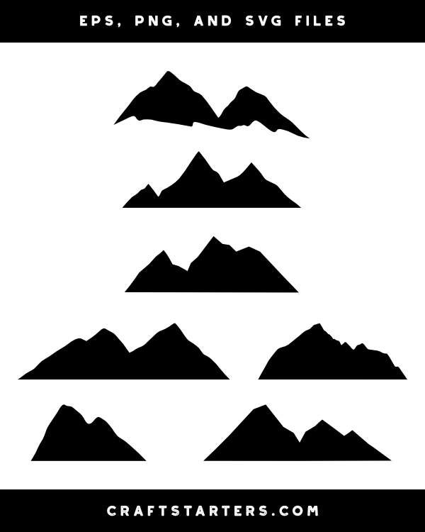 Mountain Peaks Silhouette Clip Art