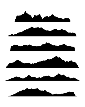 Mountain Range Silhouette Clip Art