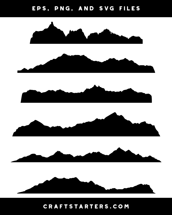 Mountain Range Silhouette Clip Art