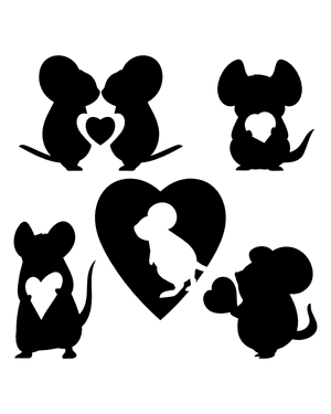 Mouse Heart Silhouette Clip Art