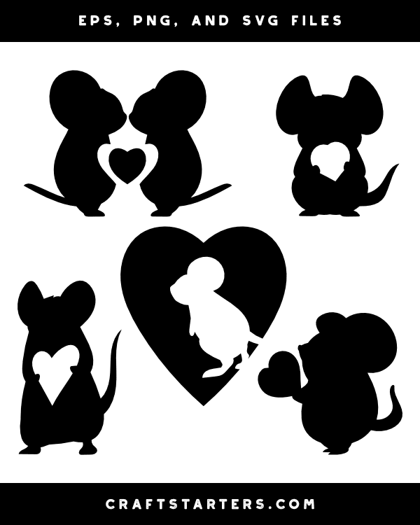 Mouse Heart Silhouette Clip Art