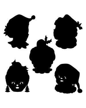 Mrs. Claus Head Silhouette Clip Art