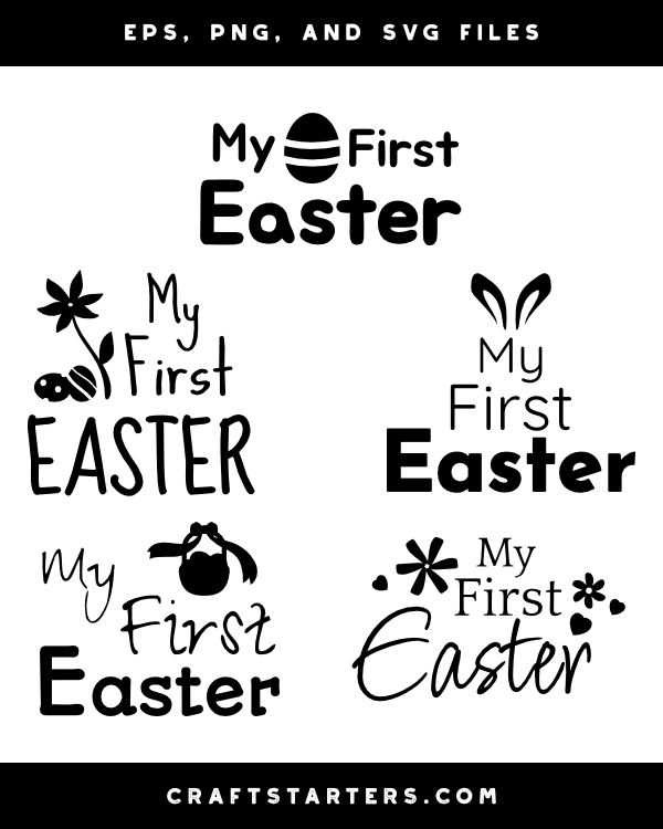 My First Easter Silhouette Clip Art