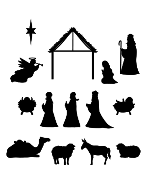 Nativity Scene Maker Silhouette Clip Art