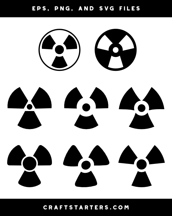 nuclear symbol black and white