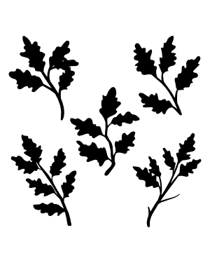 Oak Branch Silhouette Clip Art