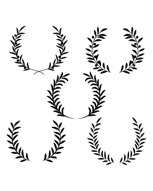 Olive Branch Wreath Silhouette Clip Art