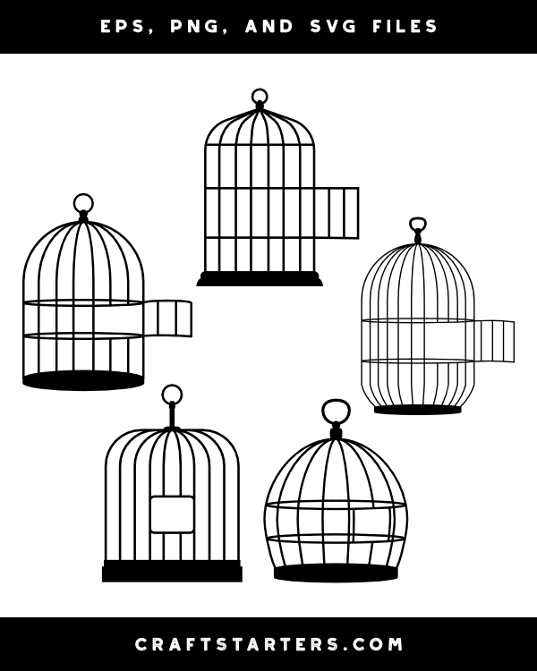 Open Bird Cage Silhouette Clip Art