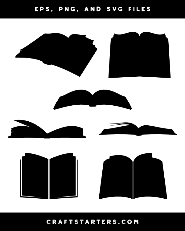 Open Book Silhouette Clip Art