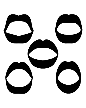 Open Mouth Lips Silhouette Clip Art