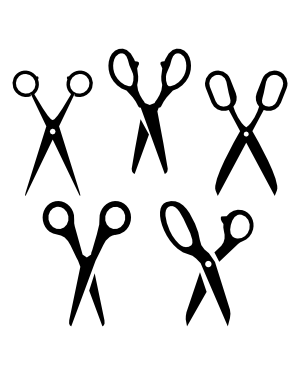 Open Scissors Silhouette Clip Art