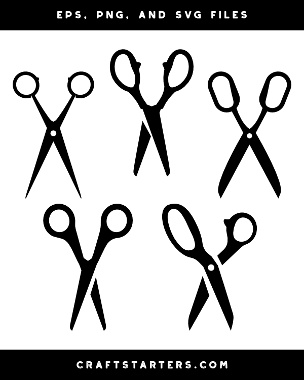 Open Scissors Silhouette Clip Art