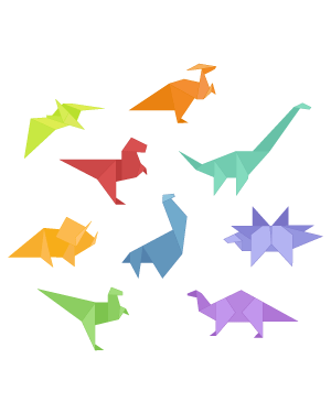 Origami Dinosaur Clip Art