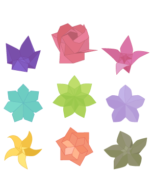Origami Flower Clip Art