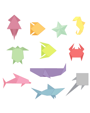 Origami Sea Animal Clip Art
