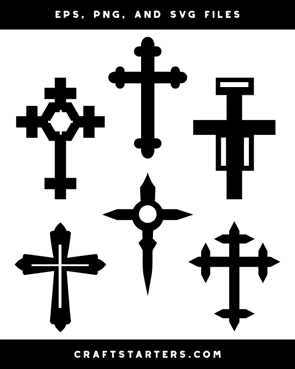 Ornate Cross Silhouette Clip Art