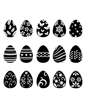 Ornate Easter Egg Silhouette Clip Art