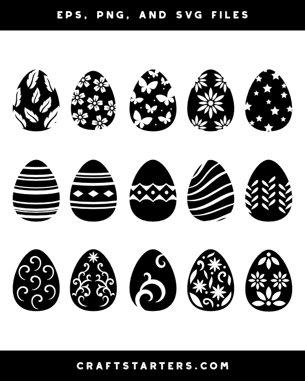 Ornate Easter Egg Silhouette Clip Art