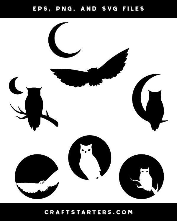 Owl And Moon Silhouette Clip Art