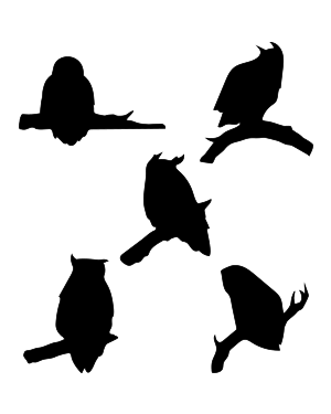 Owl On A Branch Silhouette Clip Art