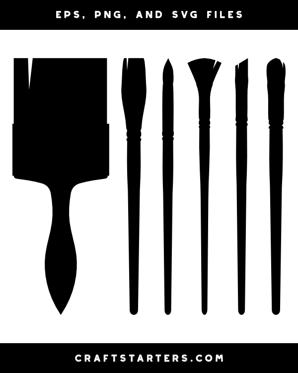 Paint Brush Silhouette Clip Art