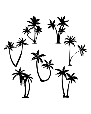 Palm Trees Silhouette Clip Art