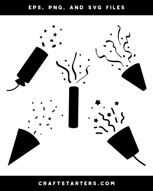 Party Popper Silhouette Clip Art