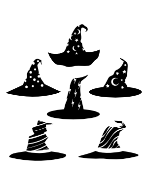 Patterned Witch Hat Silhouette Clip Art