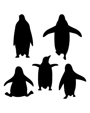 Penguin Front View Silhouette Clip Art