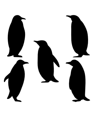 Penguin Side View Silhouette Clip Art