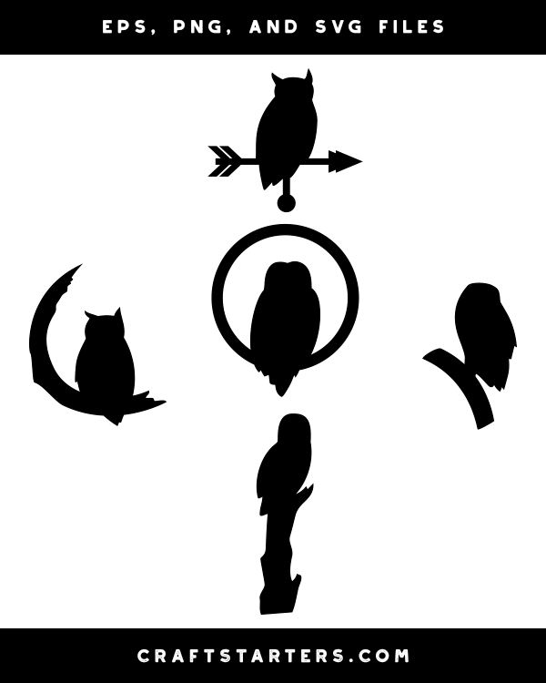 Download Perching Owl Silhouette Clip Art