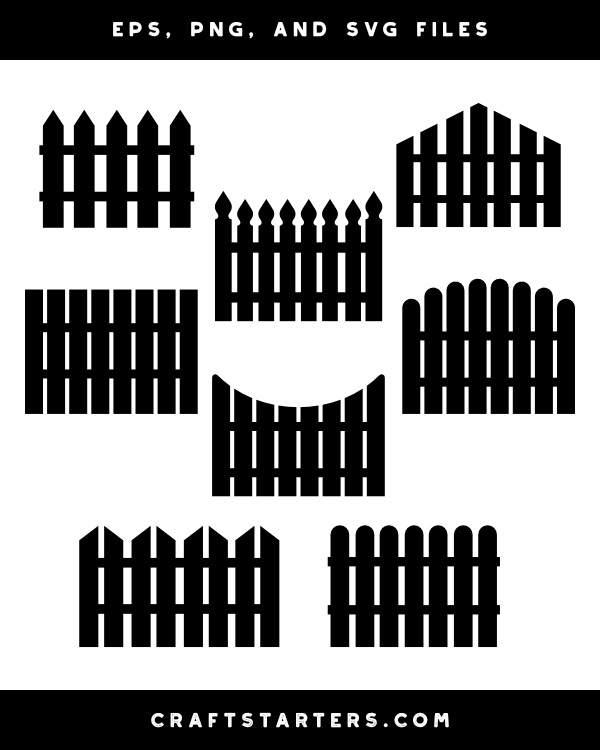Picket Fence Silhouette Clip Art