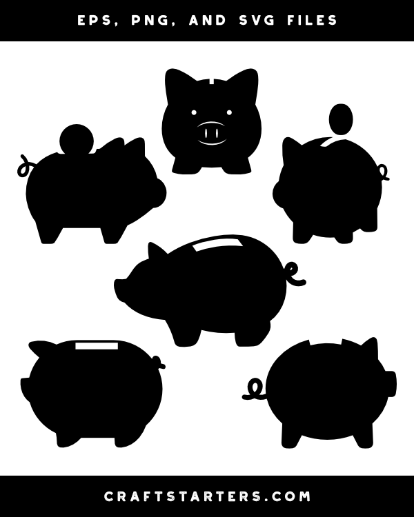 Piggy Bank Silhouette Clip Art