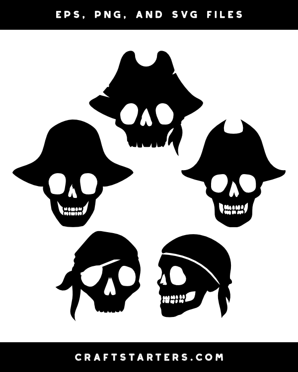 Pirate Skull Silhouette Clip Art