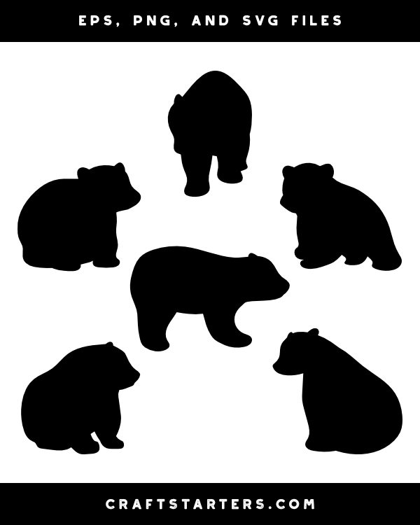 Polar Bear Cub Silhouette Clip Art