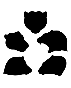 Polar Bear Head Silhouette Clip Art