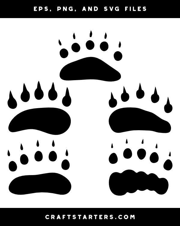 Polar Bear Paw Print Silhouette Clip Art